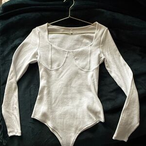 Never Worn Elegant Reoria Ribbed Long Sleeve Bodysuit
